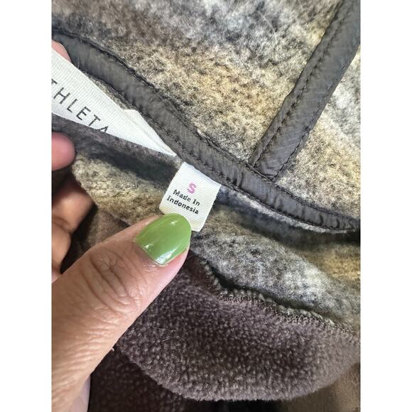 Athleta Dress Nordic Fair Isle Fitted Hoodie Sweatshirt Brown - Picture 5 of 10